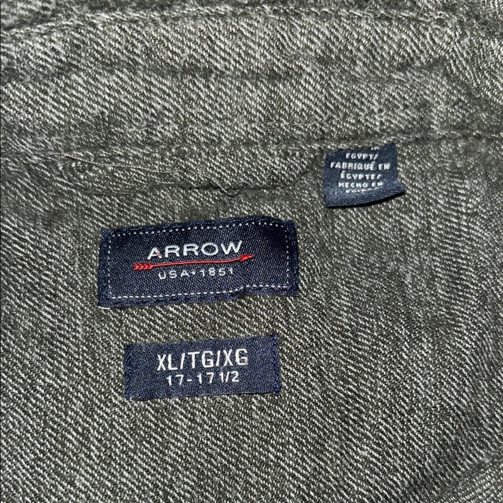Arrow Men's Casual Button Down Shirt - Dark Gray - Picture 2 of 3